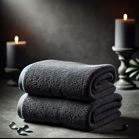 Serviette de toilette professionnelle gris anthracite