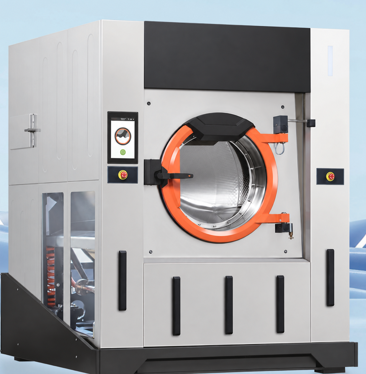 Laveuse-essoreuse industrielle 100 kg avec basculement – 400 G – Écran tactile